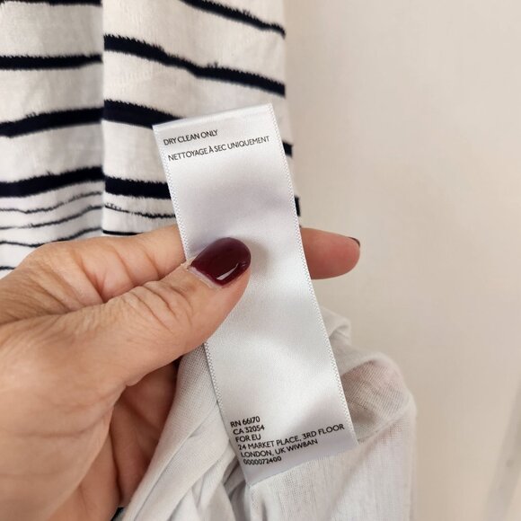 Maeve Anthropologie Black and White Striped Artsy Dress Lagenlook Women's XS - Picture 7 of 7